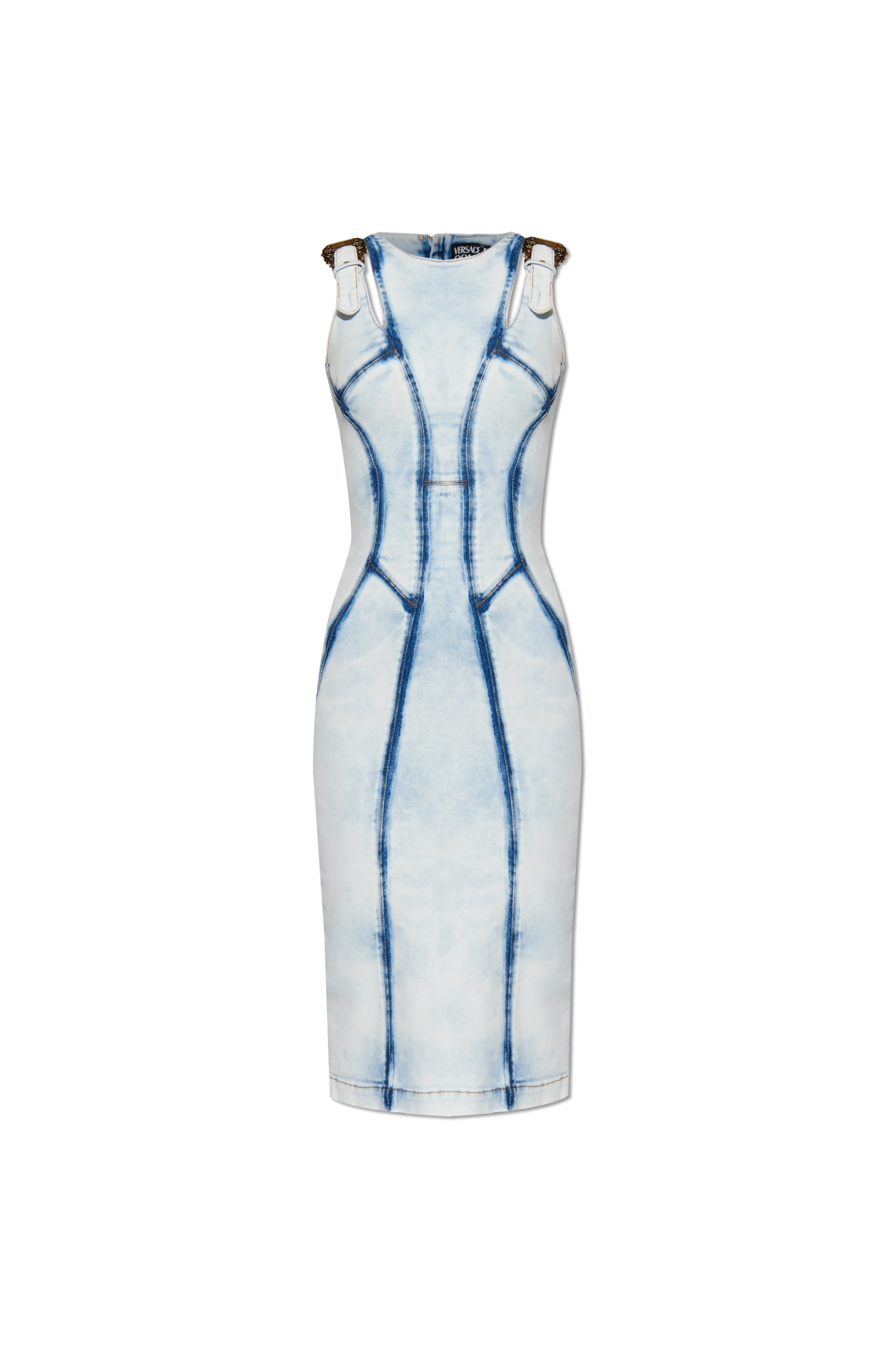 VERSACE デニムペンシルドレス 78HAO95RDW063RS5 904 Light blue Denim pencil dress Versace Jeans Couture - Vitkac
